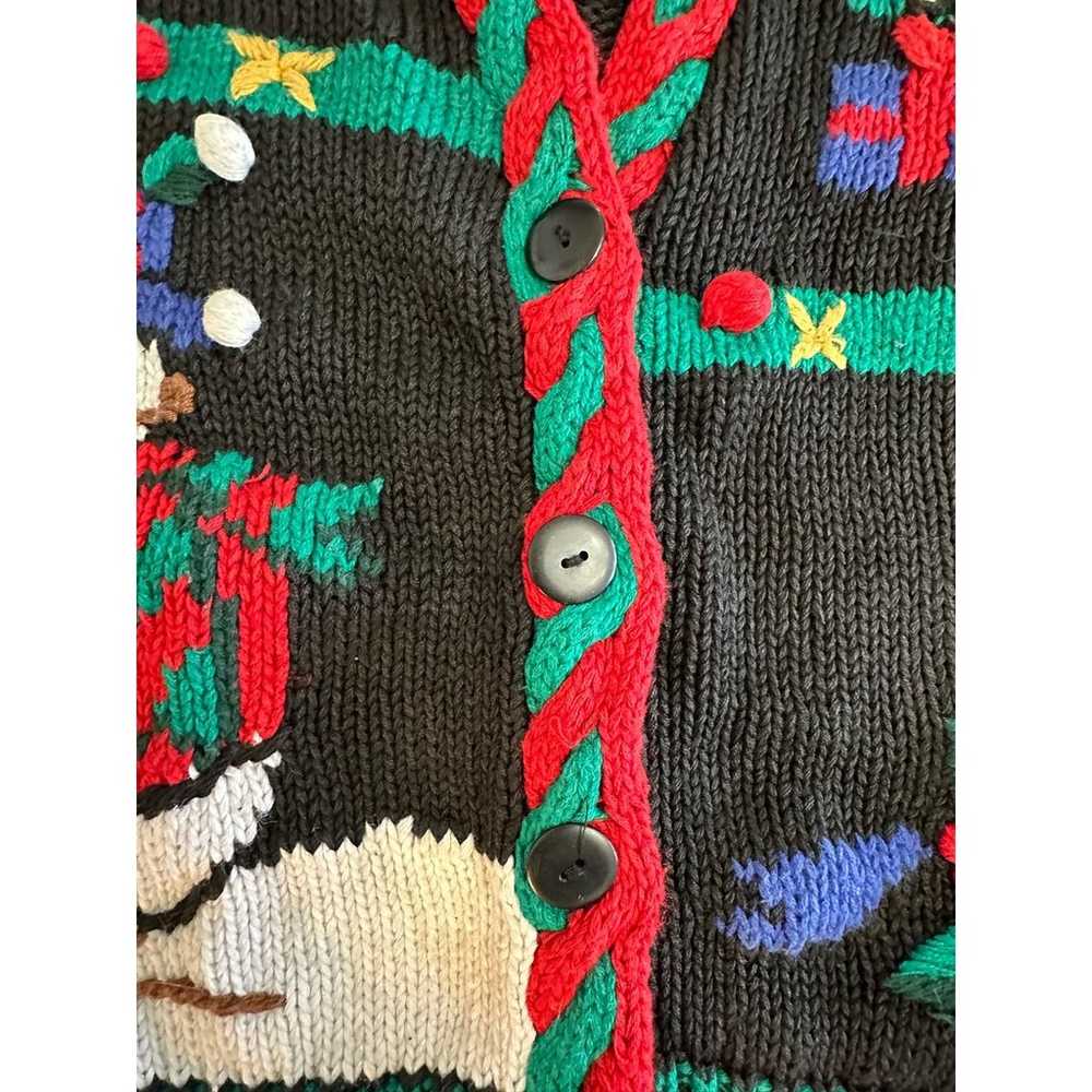 Rosanna Vintage 80’s knit Christmas Sweater cardi… - image 11
