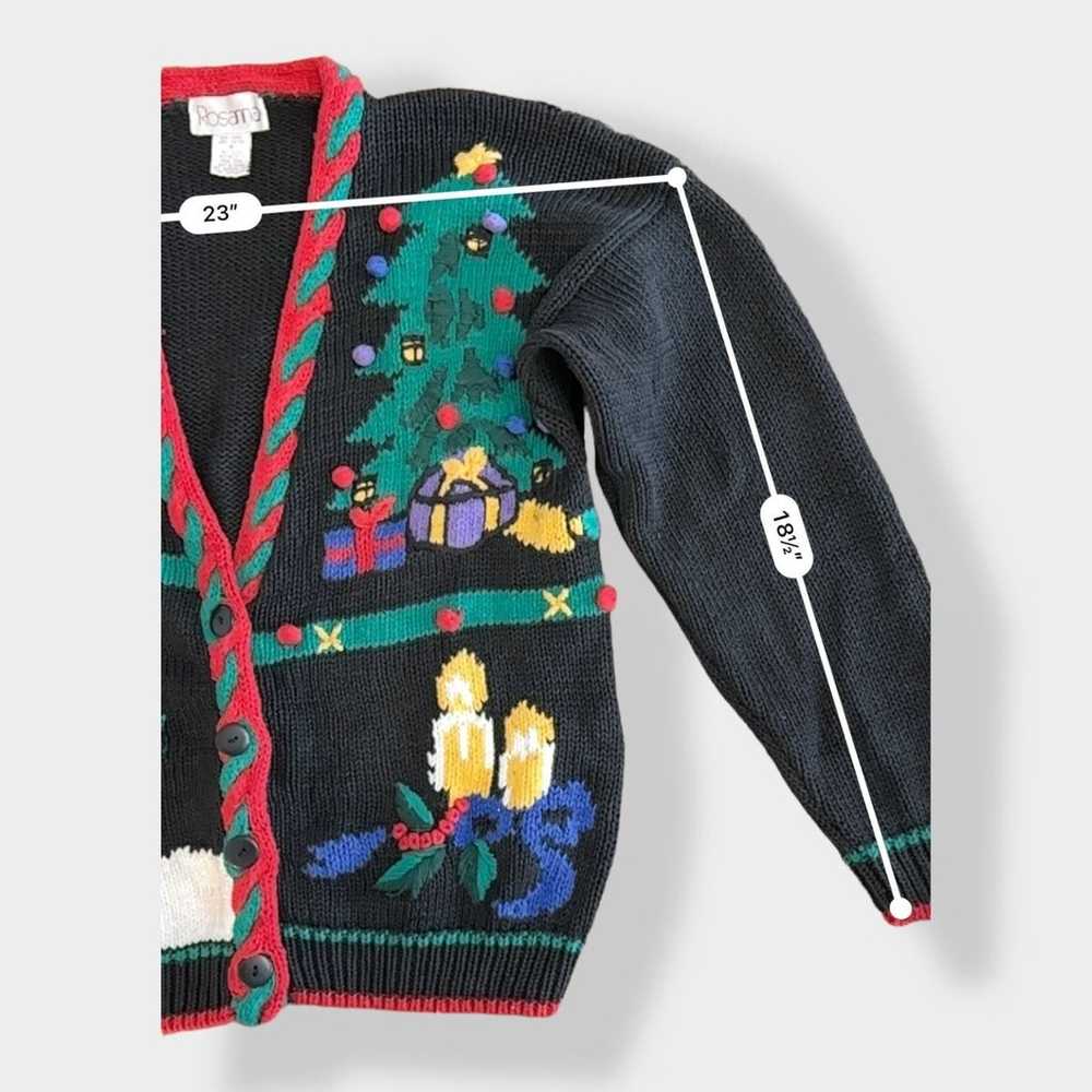 Rosanna Vintage 80’s knit Christmas Sweater cardi… - image 5