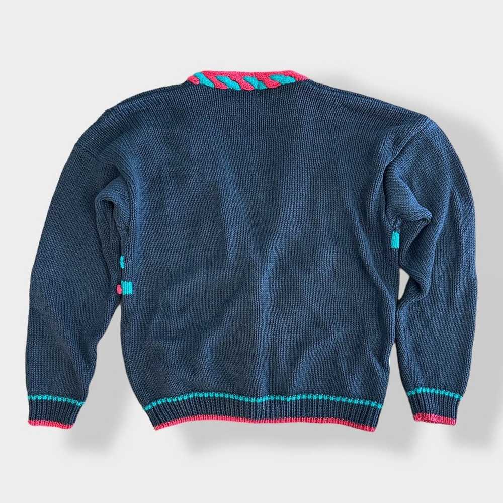 Rosanna Vintage 80’s knit Christmas Sweater cardi… - image 6