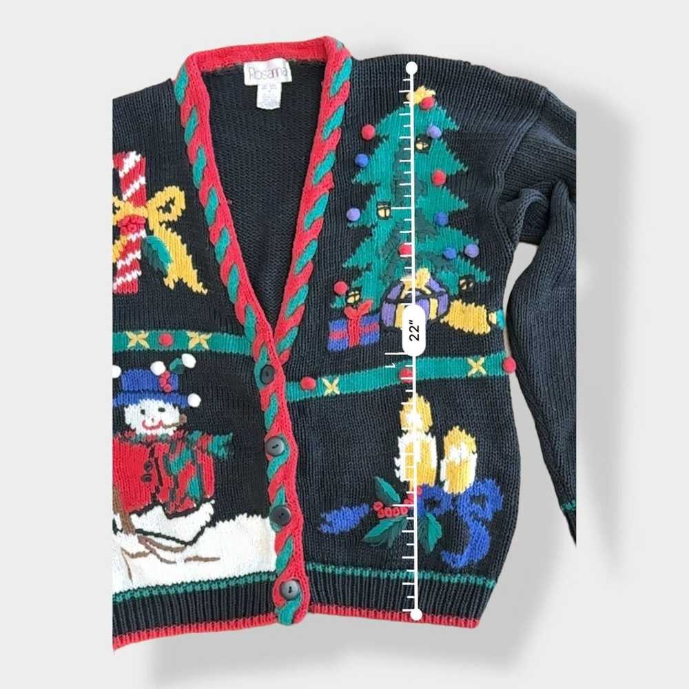 Rosanna Vintage 80’s knit Christmas Sweater cardi… - image 7