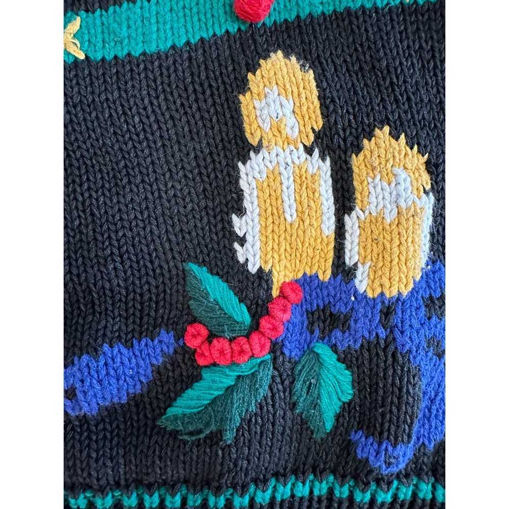 Rosanna Vintage 80’s knit Christmas Sweater cardi… - image 9