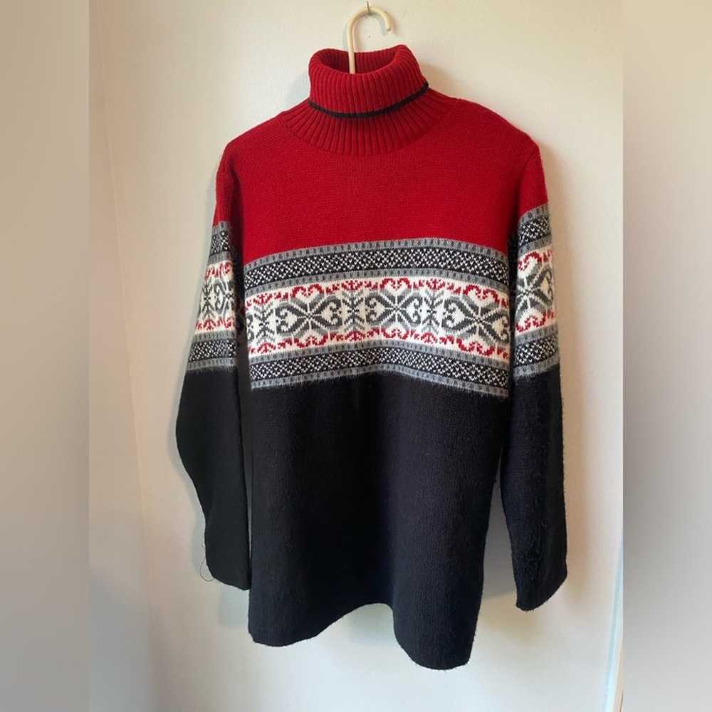 Adele Knitwear XL Red Black White Acrylic Sweater… - image 1