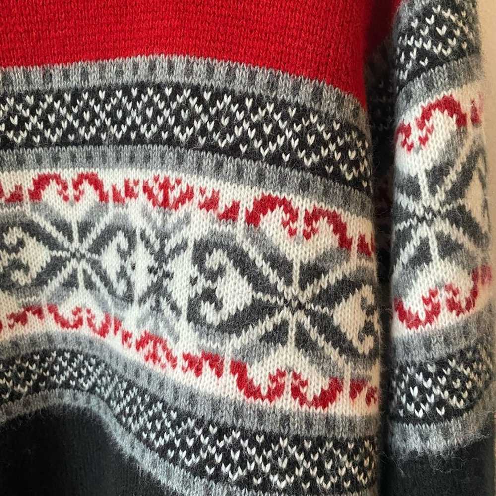 Adele Knitwear XL Red Black White Acrylic Sweater… - image 2