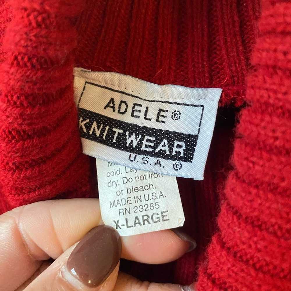 Adele Knitwear XL Red Black White Acrylic Sweater… - image 3
