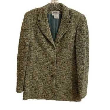 Carlisle Vintage Aqua & Brown Tweed Wool Blend Bl… - image 1