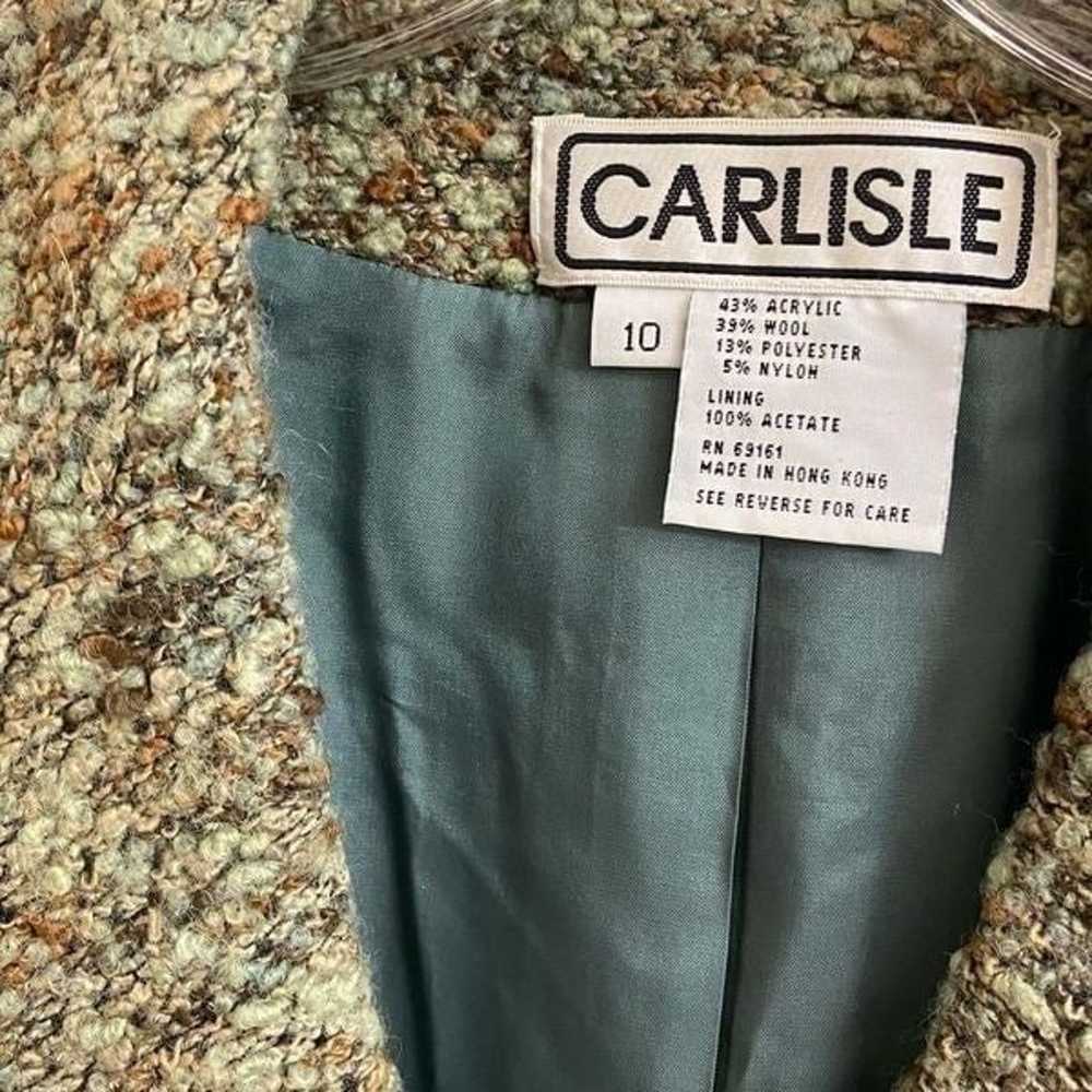 Carlisle Vintage Aqua & Brown Tweed Wool Blend Bl… - image 3
