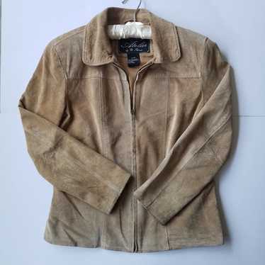 Atelier by B. Thomas zip up fitted suede jacket s… - image 1