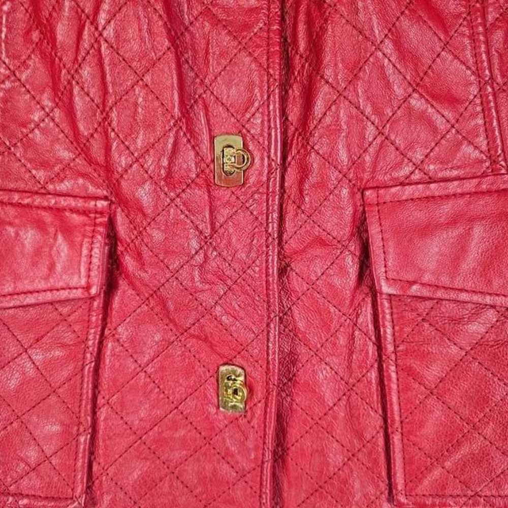 Vintage Peter Nygard Women's Leather Jacket Red XL - image 2