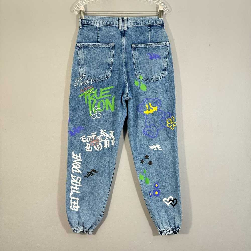 Bershka Jogger Vintage Jeans with Graffiti Prints… - image 4