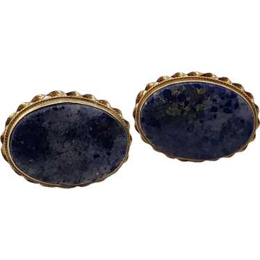 Vintage 70s 14kt Custom Made Lapis or Sodalite Cuf