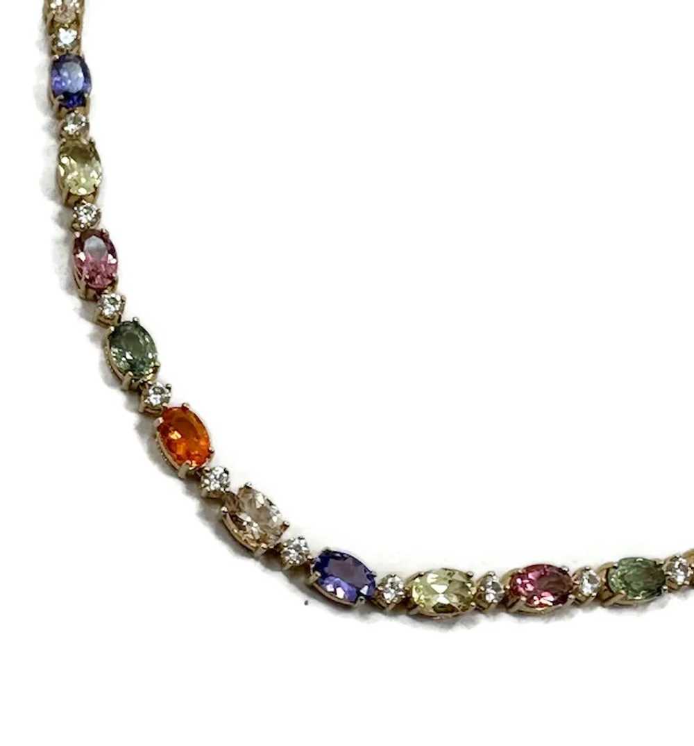 Gemstone Bracelet, Green Sapphire, Iolite, Quartz… - image 2