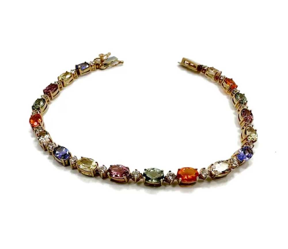 Gemstone Bracelet, Green Sapphire, Iolite, Quartz… - image 4