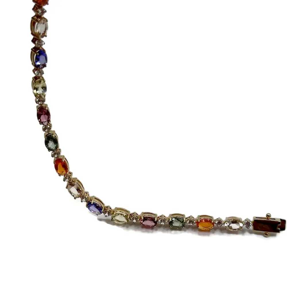 Gemstone Bracelet, Green Sapphire, Iolite, Quartz… - image 6