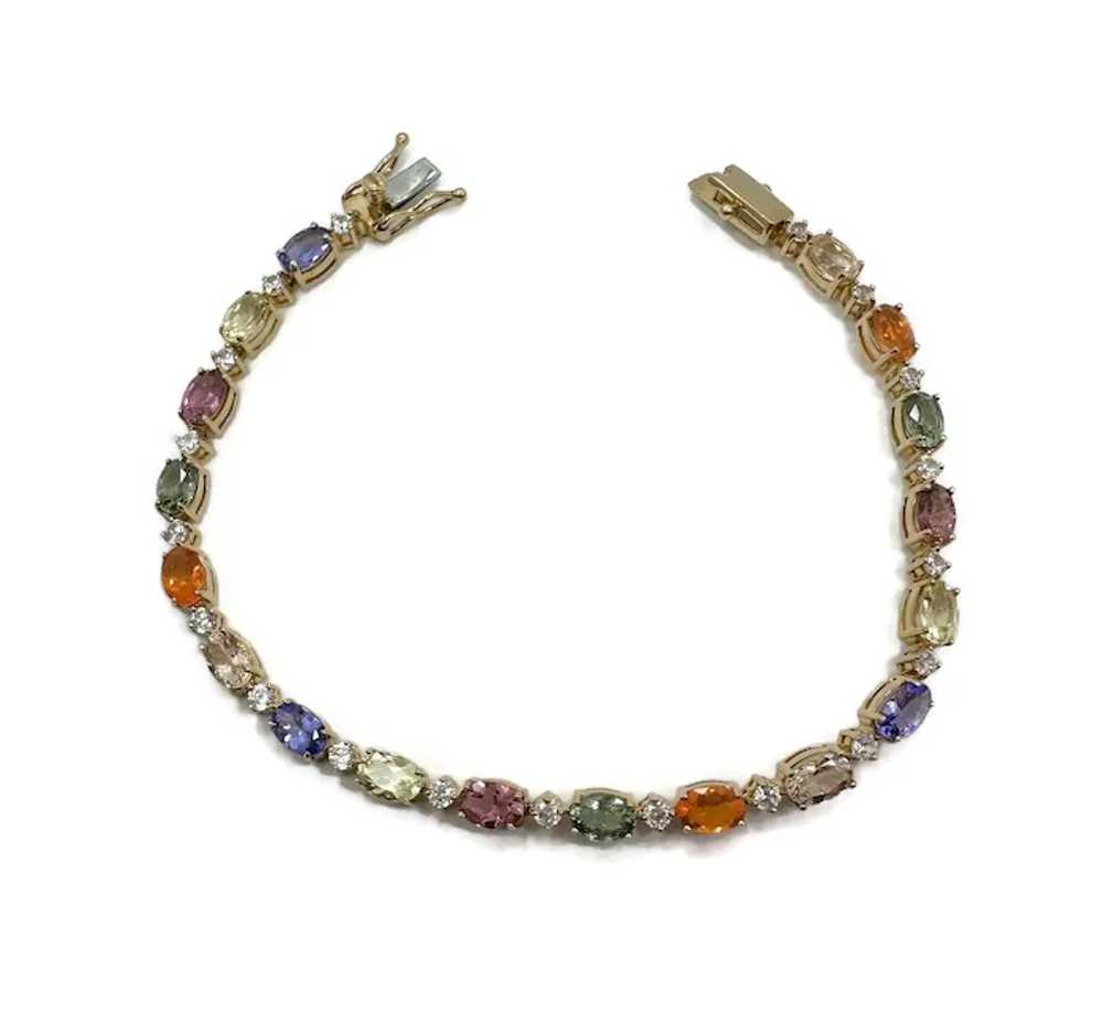 Gemstone Bracelet, Green Sapphire, Iolite, Quartz… - image 7
