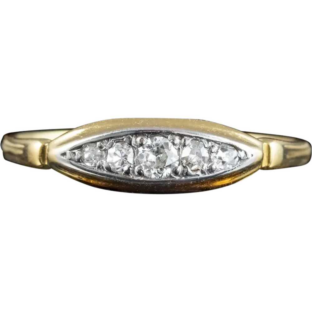 Antique Edwardian Diamond Five Stone Ring - image 1