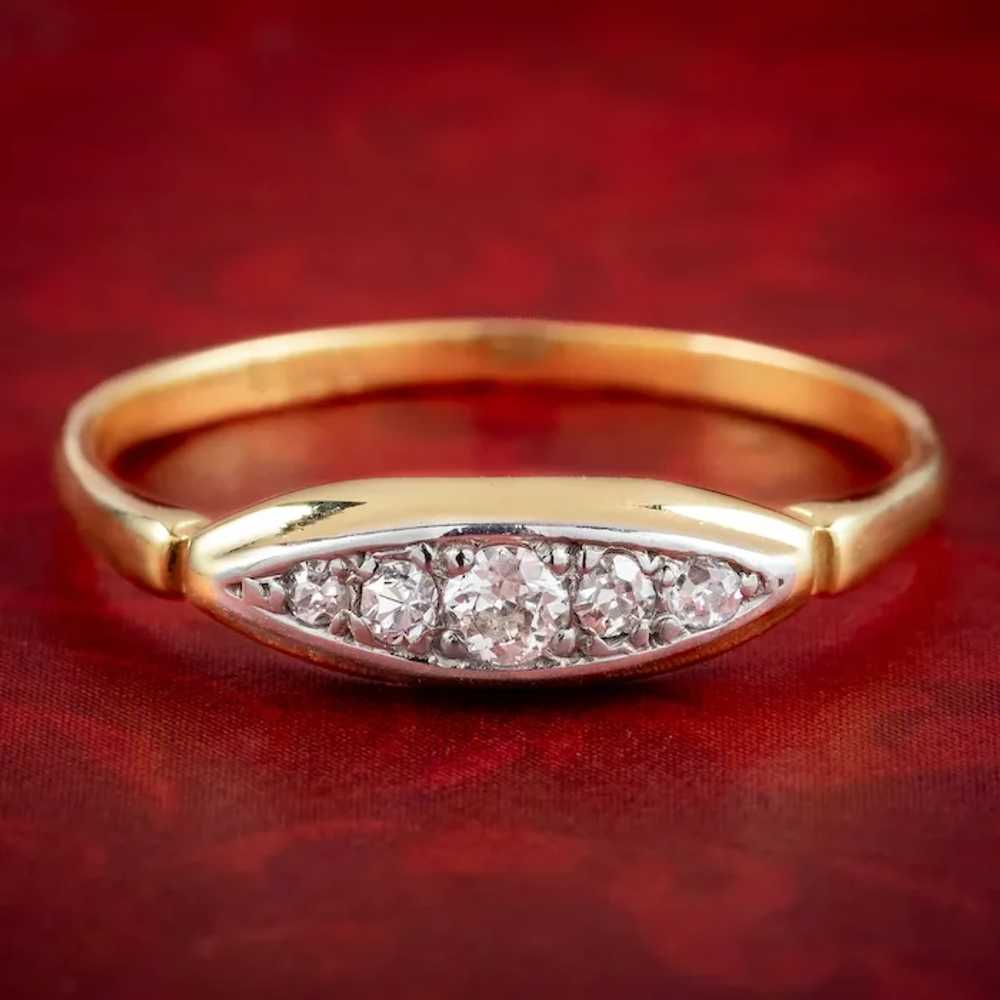 Antique Edwardian Diamond Five Stone Ring - image 2