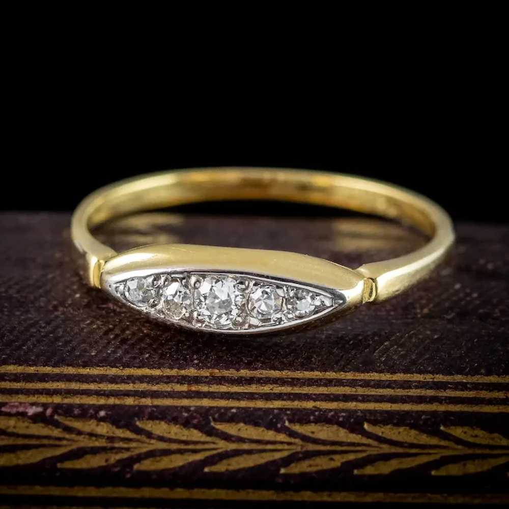 Antique Edwardian Diamond Five Stone Ring - image 9