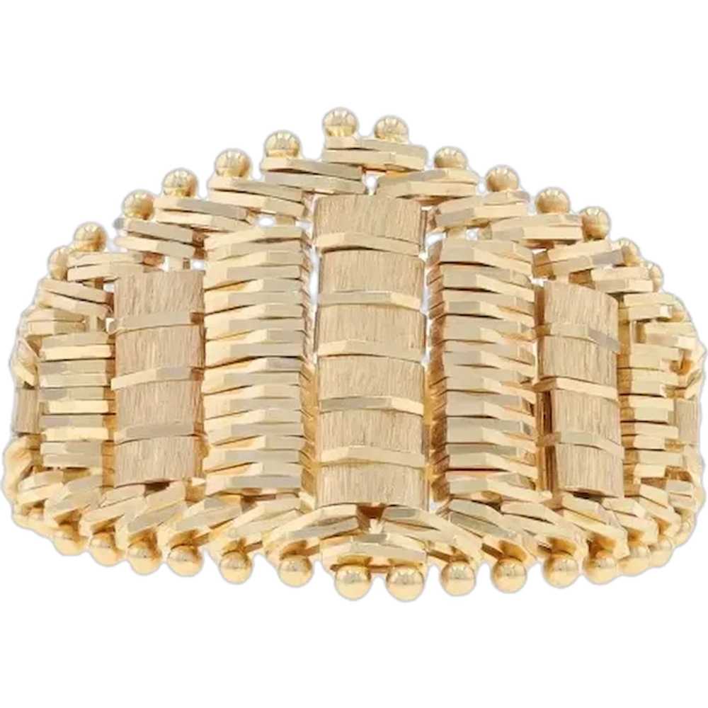 Yellow Gold Fancy Woven Chain Statement Band - 14… - image 1