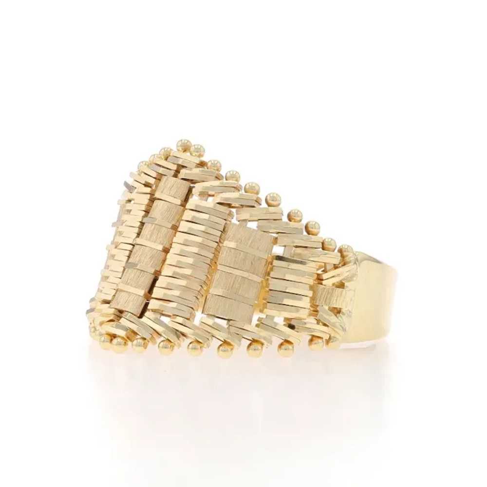 Yellow Gold Fancy Woven Chain Statement Band - 14… - image 3