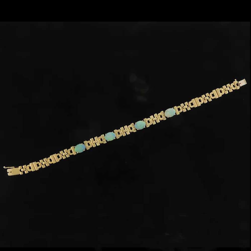 Stunning Vintage Opal & Diamond Linked Bracelet i… - image 3