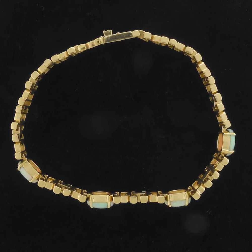 Stunning Vintage Opal & Diamond Linked Bracelet i… - image 6