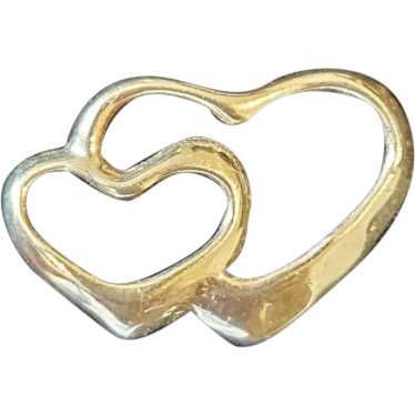 14k Double Open hearts Pendent