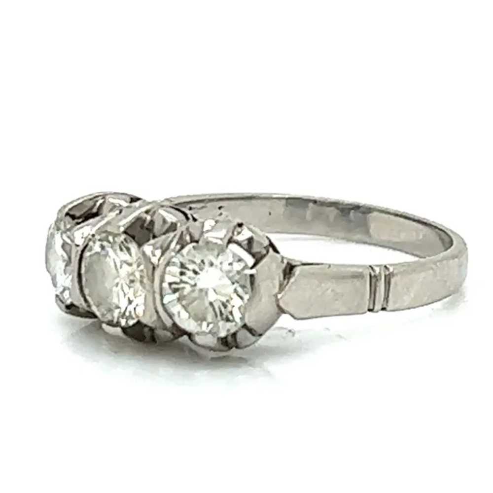 Art Deco Platinum/Palladium 3 Stone Diamond Ring - image 2