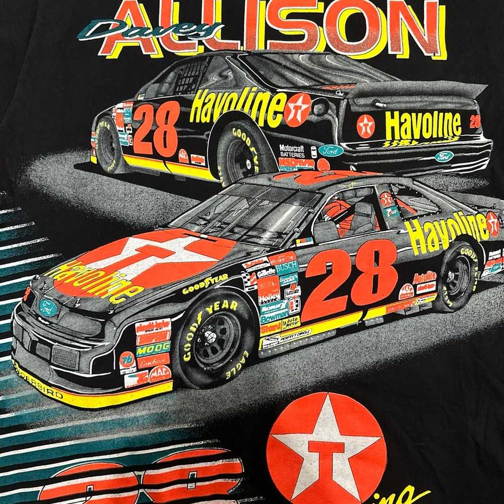 Vtg 90s 1993 Davey Allison AOP T Shirt Sz XL Nasc… - image 2