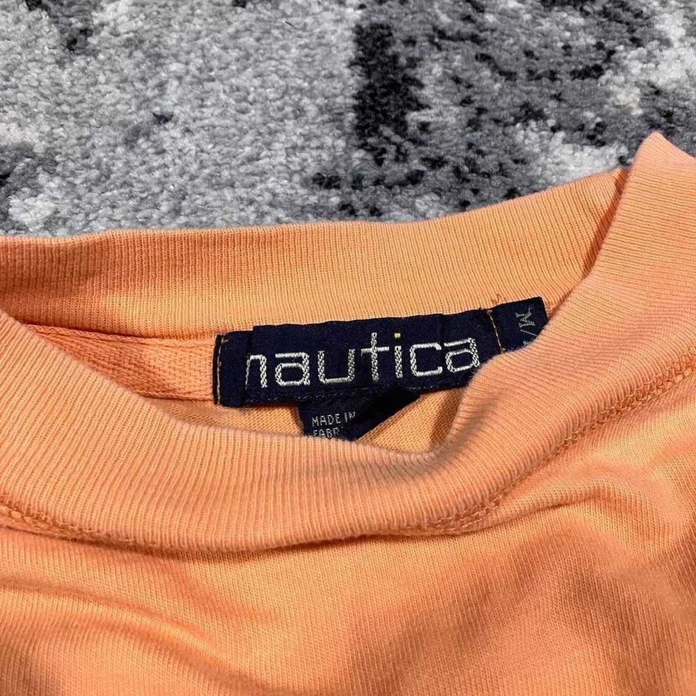 Vintage 90s Nautica Peach Long Sleeve Tee - image 3