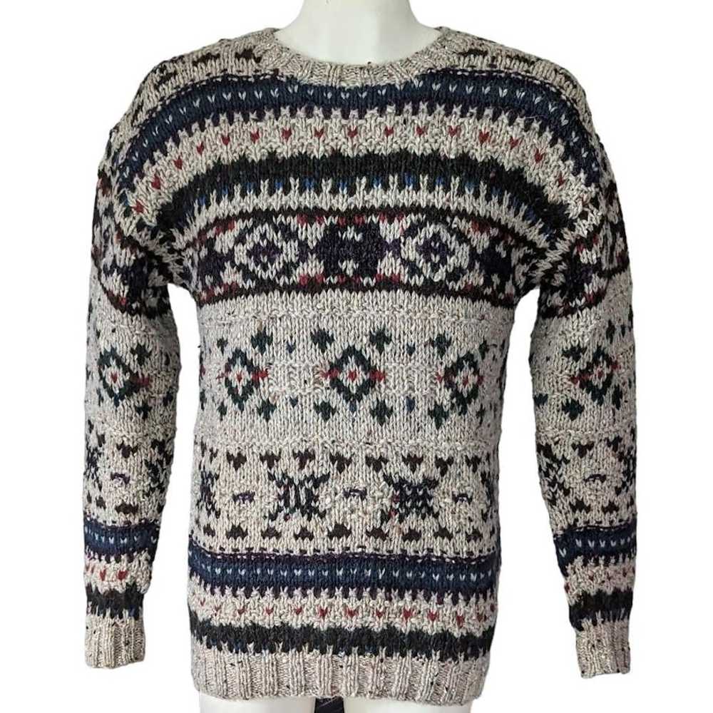 Vintage Woolrich Sweater Chunky Wool Grandpa Acad… - image 1