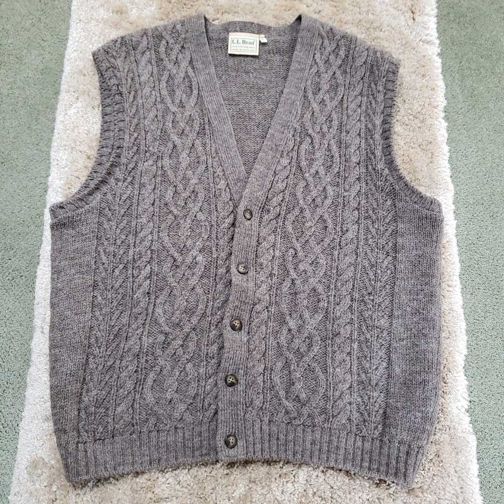 Vintage L.L. Bean Wool Sweater Vest Made in Scotl… - image 10