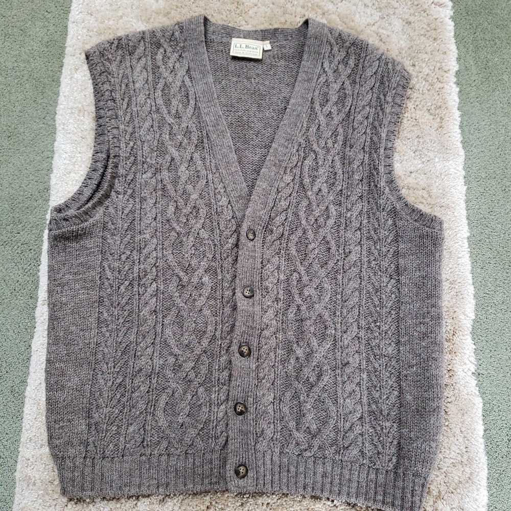 Vintage L.L. Bean Wool Sweater Vest Made in Scotl… - image 1