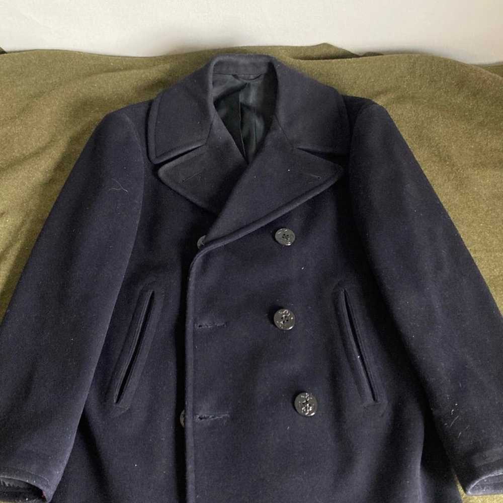 Mens Navy Wool pea coat - image 1