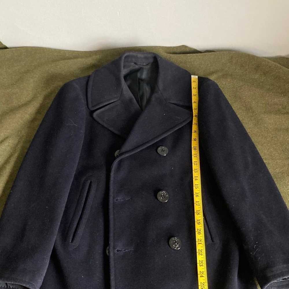 Mens Navy Wool pea coat - image 3