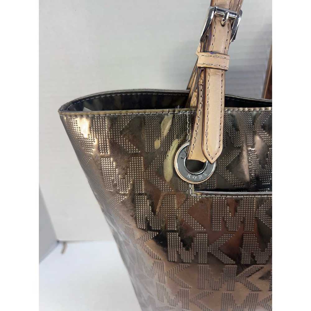 Michael Kors Gold Shiny Bronze Tote Purse Handbag - image 7