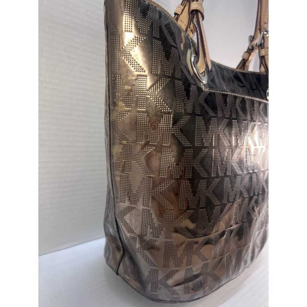 Michael Kors Gold Shiny Bronze Tote Purse Handbag - image 8