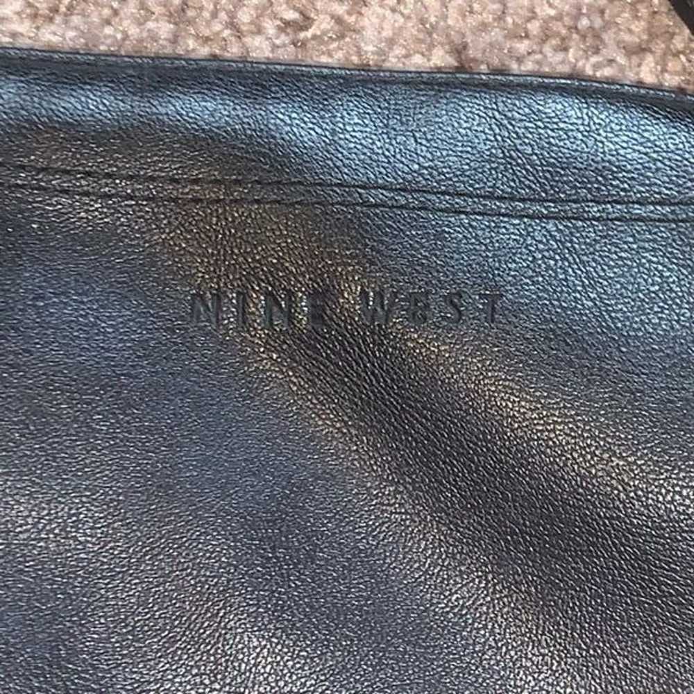 Nine West black vintage leather bucket purse - image 2