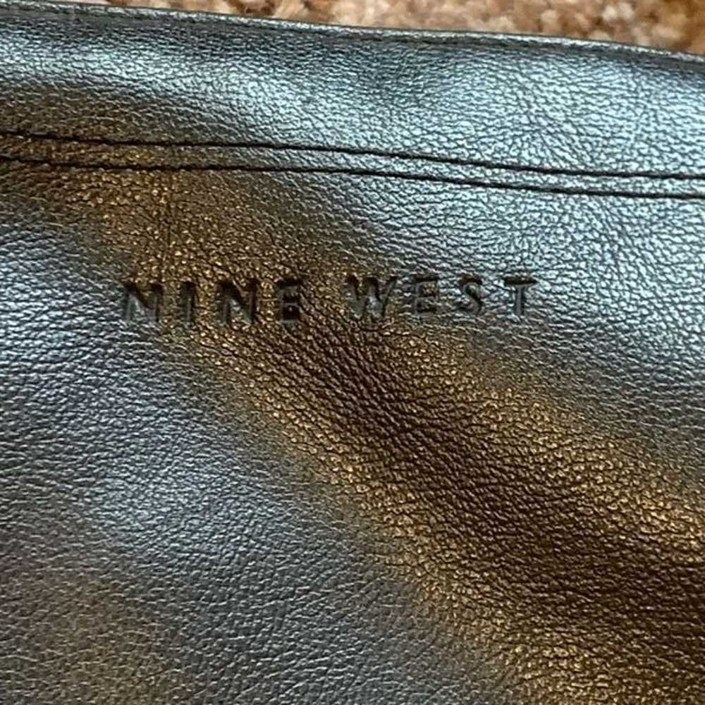 Nine West black vintage leather bucket purse - image 3