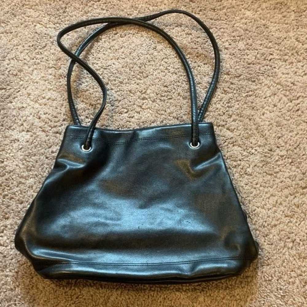 Nine West black vintage leather bucket purse - image 4