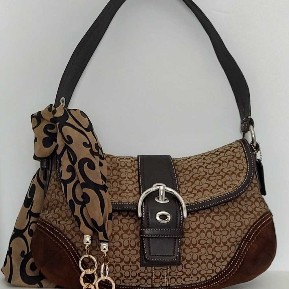 Coach Brown Purse with Adjustable Strap - image 2