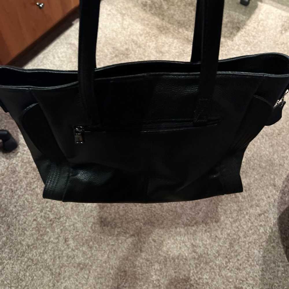 Genuine Leather Tote Purse black tote large bag b… - image 2