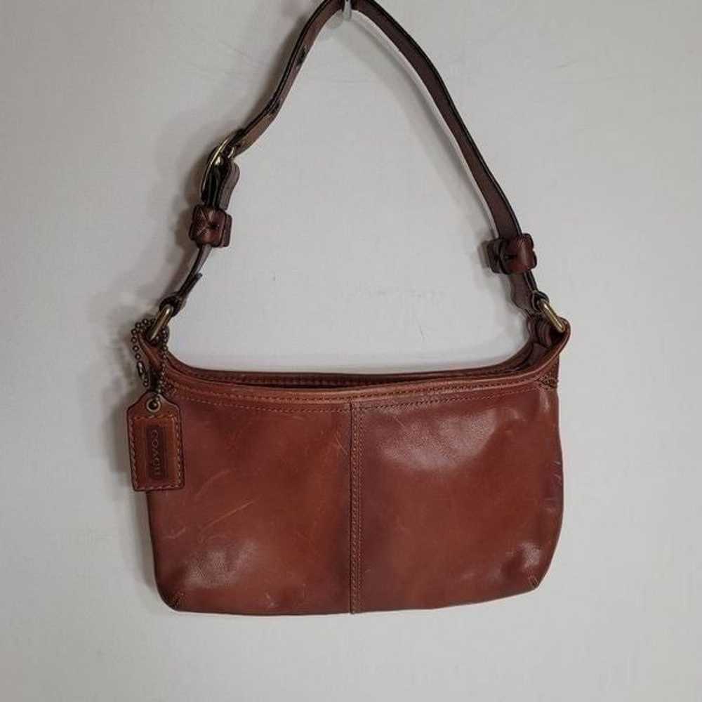Coach vintage bleeker shoulder bag tan leather sm… - image 2