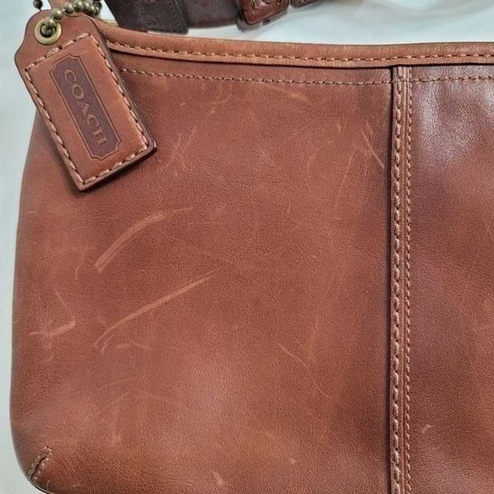 Coach vintage bleeker shoulder bag tan leather sm… - image 4