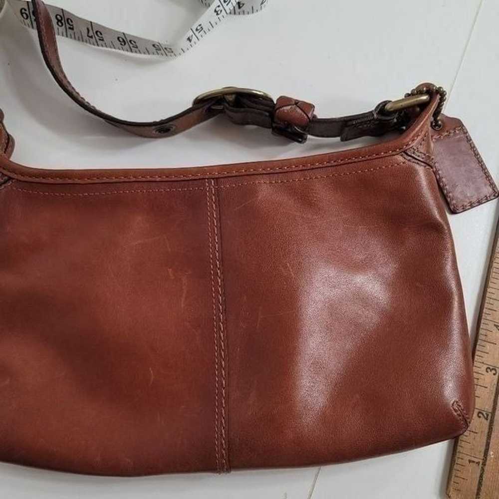 Coach vintage bleeker shoulder bag tan leather sm… - image 6