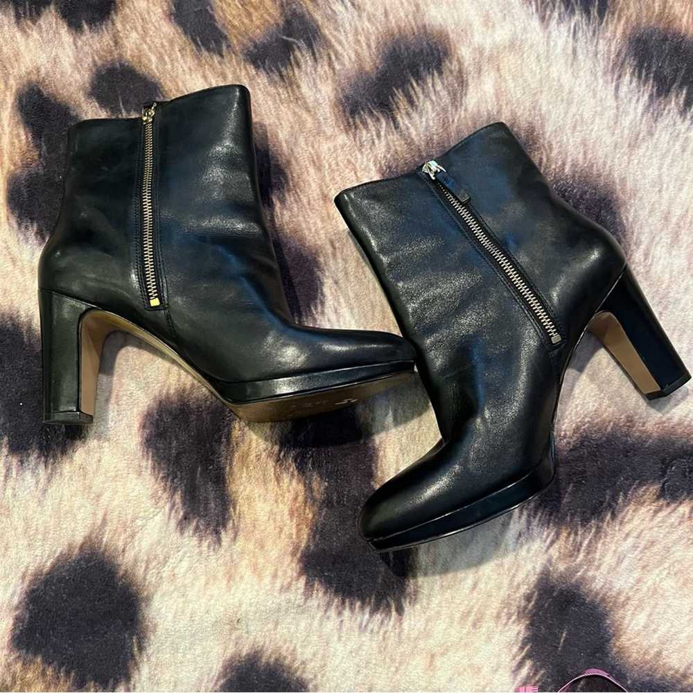 Vintage Nine West Black Leather Ankle Boots w/ He… - image 3