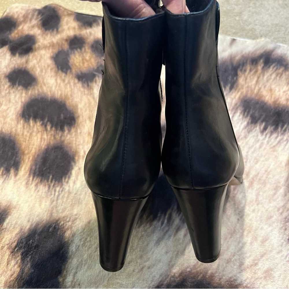Vintage Nine West Black Leather Ankle Boots w/ He… - image 5