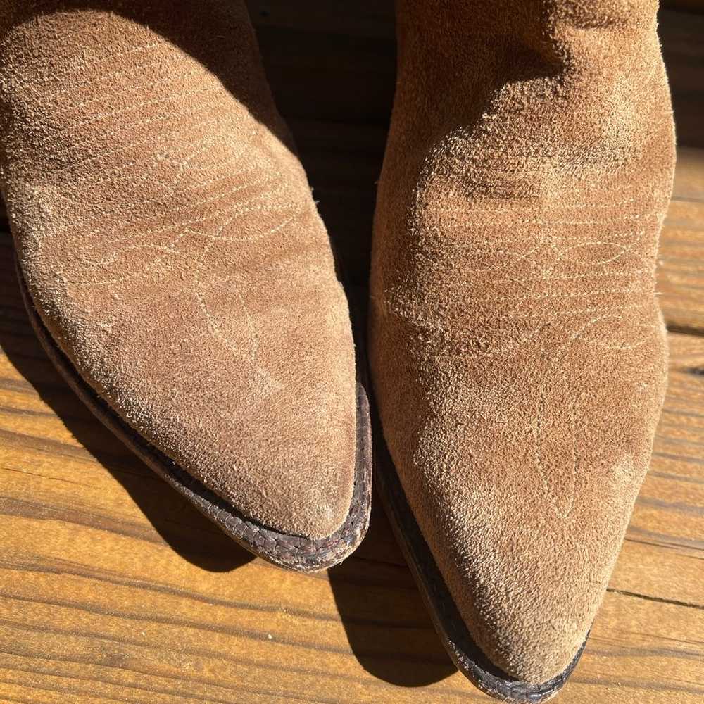 Vintage brown suede Justin Boots Wonens Cowboy bo… - image 4