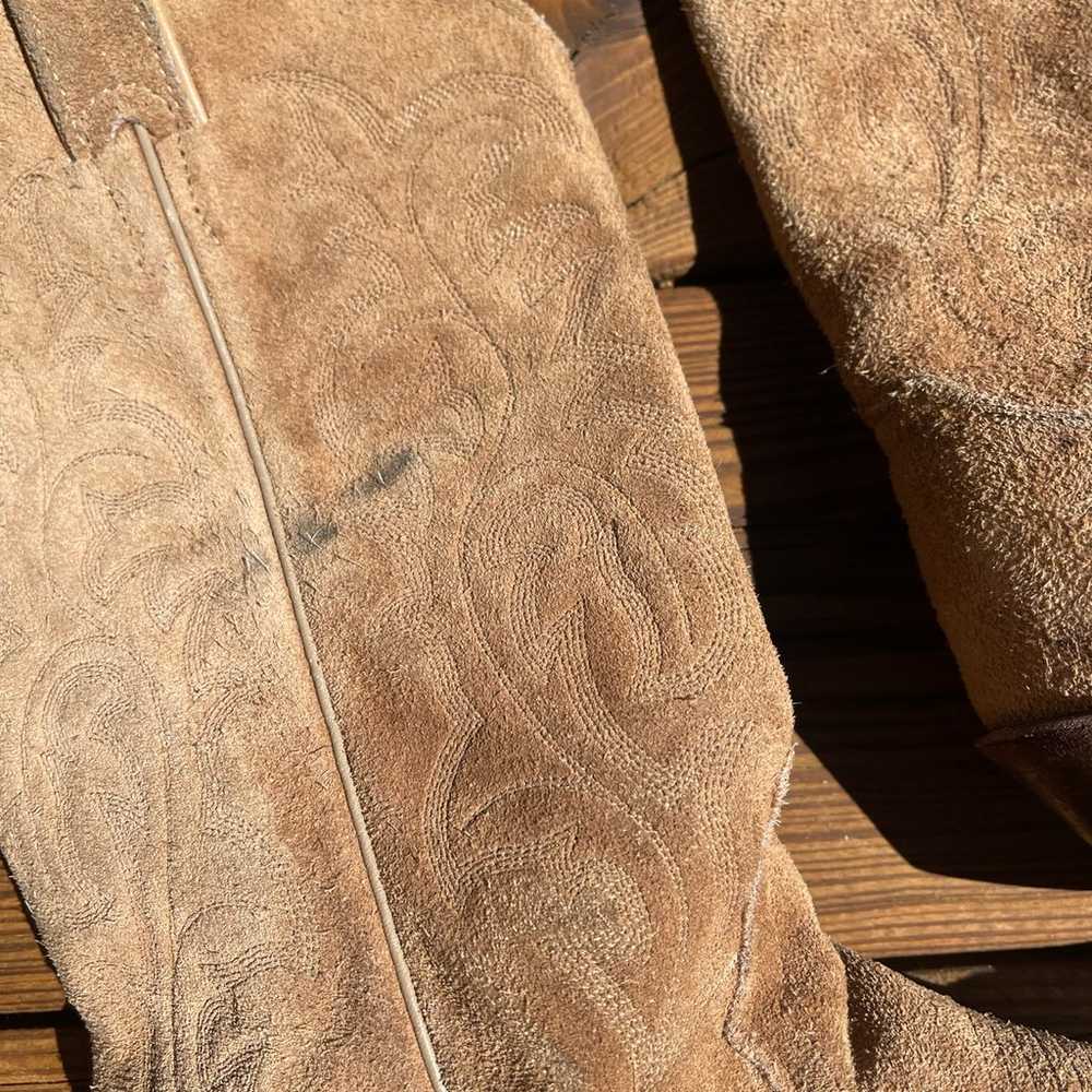 Vintage brown suede Justin Boots Wonens Cowboy bo… - image 7