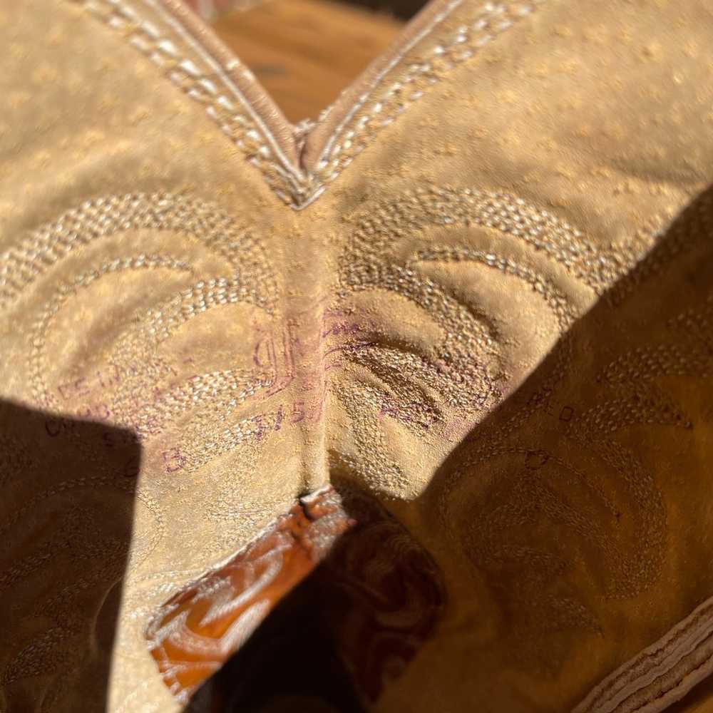 Vintage brown suede Justin Boots Wonens Cowboy bo… - image 9