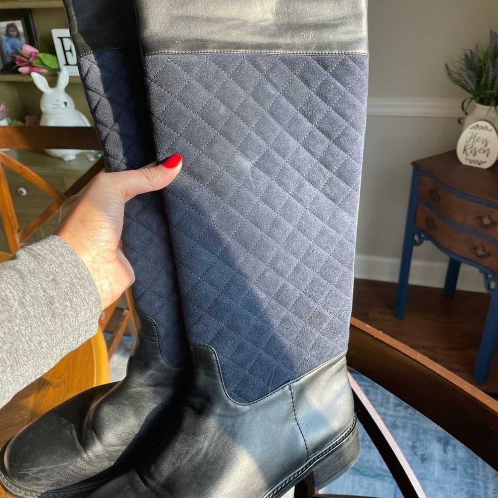 Victoria’s Secret Quilted “Blue” Riding Boot! Lea… - image 2
